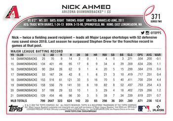 2022 Topps - 582 Montgomery #371 Nick Ahmed Back
