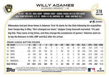 2022 Topps - 582 Montgomery #378 Willy Adames Back
