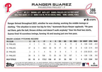 2022 Topps - 582 Montgomery #386 Ranger Suarez Back