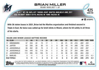 2022 Topps - 582 Montgomery #425 Brian Miller Back