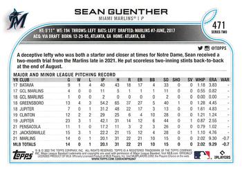 2022 Topps - 582 Montgomery #471 Sean Guenther Back