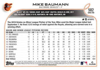 2022 Topps - 582 Montgomery #502 Mike Baumann Back