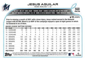2022 Topps - 582 Montgomery #560 Jesus Aguilar Back