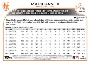 2022 Topps - 582 Montgomery #570 Mark Canha Back