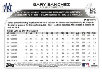 2022 Topps - 582 Montgomery #625 Gary Sanchez Back