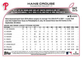 2022 Topps - 582 Montgomery #642 Hans Crouse Back