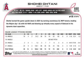 2022 Topps - 582 Montgomery #660 Shohei Ohtani Back