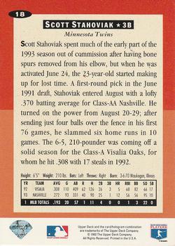 1994 Collector's Choice #18 Scott Stahoviak Back