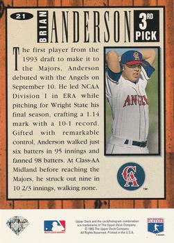 1994 Collector's Choice #21 Brian Anderson Back