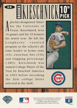 1994 Collector's Choice #28 Brooks Kieschnick Back