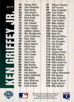 1994 Collector's Choice #317 Ken Griffey Jr. Back