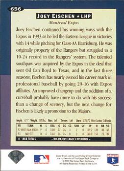 1994 Collector's Choice #656 Joey Eischen Back