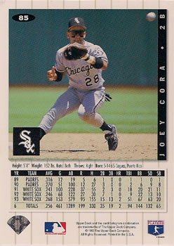 1994 Collector's Choice #85 Joey Cora Back