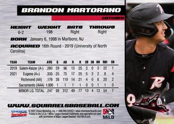 2022 Choice Richmond Flying Squirrels #NNO Brandon Martorano Back