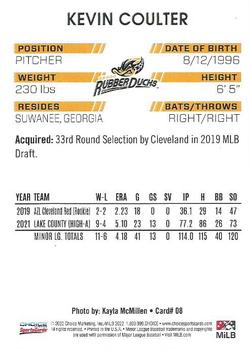 2022 Choice Akron RubberDucks #08 Kevin Coulter Back