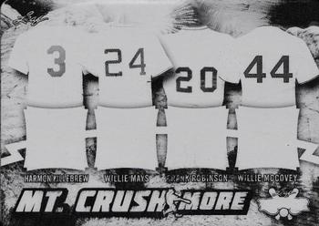 2021 Leaf Lumber - Mt. Crushmore Relics Printing Plates Black #MC-20 Harmon Killebrew / Willie Mays / Frank Robinson / Willie McCovey Front