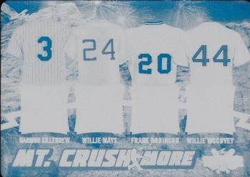 2021 Leaf Lumber - Mt. Crushmore Relics Printing Plates Cyan #MC-20 Harmon Killebrew / Willie Mays / Frank Robinson / Willie McCovey Front