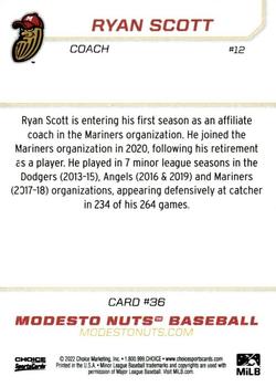 2022 Choice Modesto Nuts #36 Ryan Scott Back