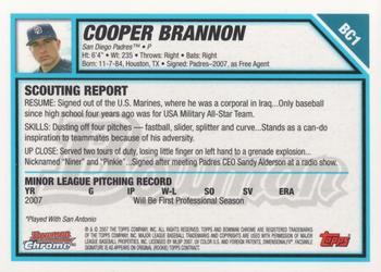 2007 Bowman - Chrome Prospects #BC1 Cooper Brannan Back