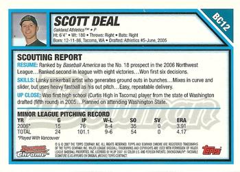 2007 Bowman - Chrome Prospects #BC12 Scott Deal Back