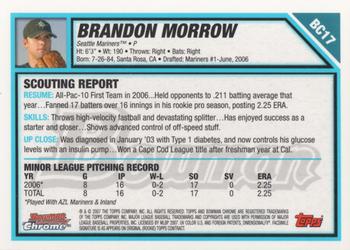 2007 Bowman - Chrome Prospects #BC17 Brandon Morrow Back