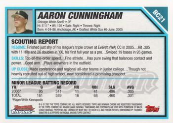 2007 Bowman - Chrome Prospects #BC21 Aaron Cunningham Back