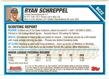 2007 Bowman - Chrome Prospects #BC22 Ryan Schreppel Back