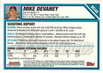 2007 Bowman - Chrome Prospects #BC40 Mike Devaney Back