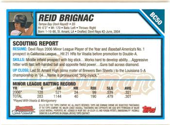 2007 Bowman - Chrome Prospects #BC50 Reid Brignac Back