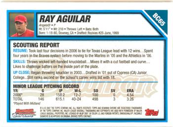 2007 Bowman - Chrome Prospects #BC65 Ray Aguilar Back
