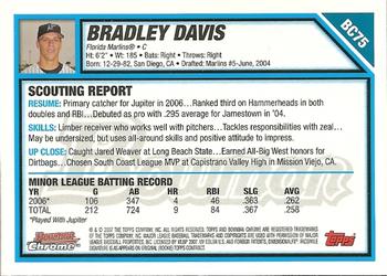 2007 Bowman - Chrome Prospects #BC75 Bradley Davis Back
