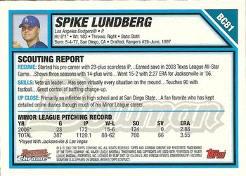 2007 Bowman - Chrome Prospects #BC81 Spike Lundberg Back