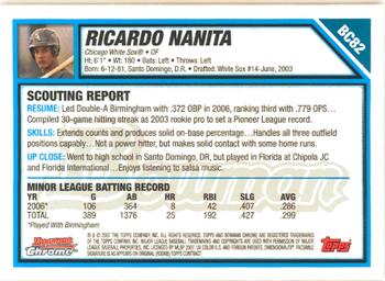 2007 Bowman - Chrome Prospects #BC82 Ricardo Nanita Back