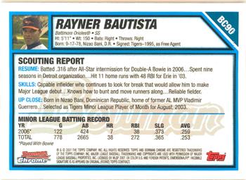2007 Bowman - Chrome Prospects #BC90 Rayner Bautista Back