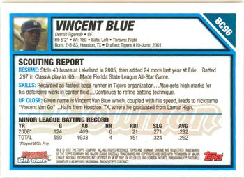 2007 Bowman - Chrome Prospects #BC96 Vincent Blue Back