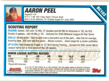 2007 Bowman - Chrome Prospects #BC103 Aaron Peel Back