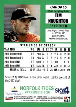 2022 Choice Norfolk Tides #1 #15 Tim Naughton Back