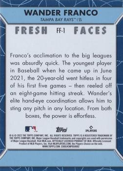 2022 Topps - Fresh Faces #FF-1 Wander Franco Back