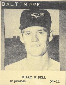 1954 Zipcards Baltimore Orioles (Large) #54-11 Billy O'Dell Front
