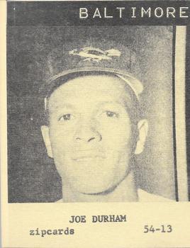 1954 Zipcards Baltimore Orioles (Large) #54-13 Joe Durham Front