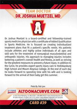 2022 Choice Altoona Curve #39 Dr. Joshua Muetzel, MD Back