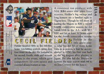 1994 Collector's Choice - Home Run All-Stars #HA4 Cecil Fielder  Back