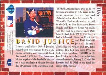 1994 Collector's Choice - Home Run All-Stars #HA7 David Justice Back