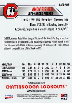 2022 Choice Chattanooga Lookouts #8 Andy Fisher Back