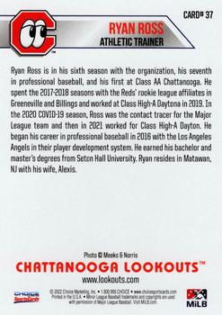2022 Choice Chattanooga Lookouts #37 Ryan Ross Back