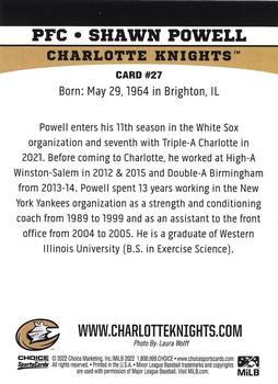 2022 Choice Charlotte Knights #27 Shawn Powell Back