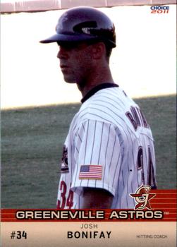 2011 Choice Greeneville Astros #36 Josh Bonifay Front