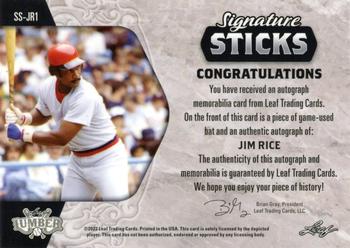 2022 Leaf Lumber - Signature Sticks Purple #SS-JR1 Jim Rice Back