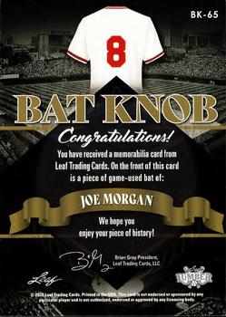 2022 Leaf Lumber - Bat Knobs #BK-65 Joe Morgan Back