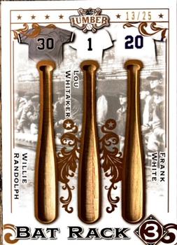 2022 Leaf Lumber - Bat Rack 3 Relics Bronze #BR3-21 Willie Randolph / Lou Whitaker / Frank White Front
